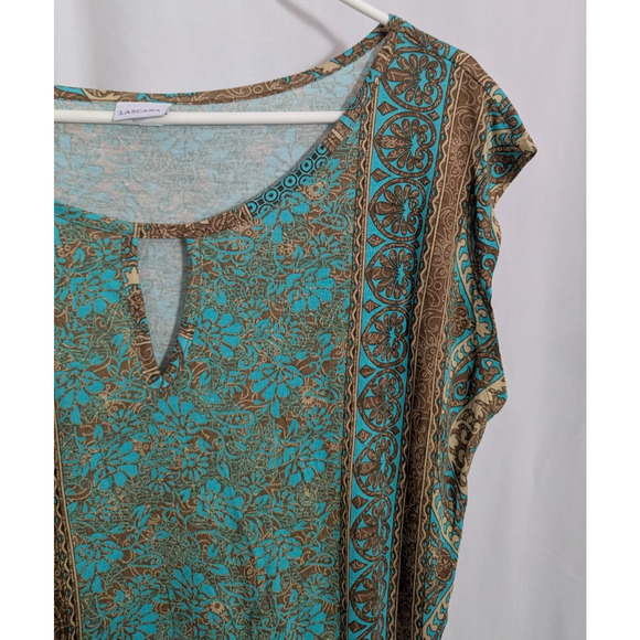Lascana Turquoise Drawstring Tunic Swim Cover Size 38 6 T1 Boho Resort Summer - Picture 3 of 5
